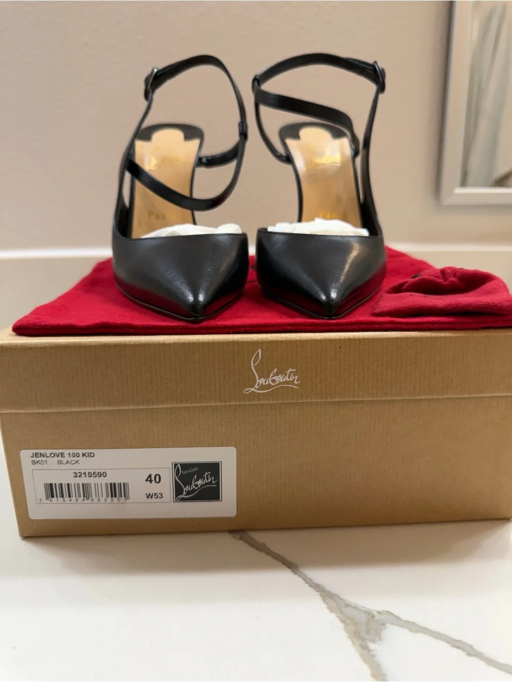 Christian Louboutin Jenlove 100mm Black Kid Leather Pumps – Brand New